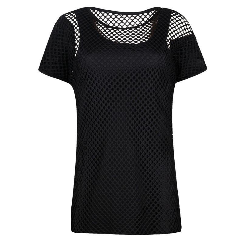 Fishnet Mesh Double Layer Shirt Top