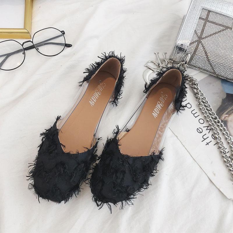 Fringe Frenzy Transparent Fashion Flats