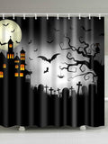 Halloween Castle And Cemetery Shower Curtain