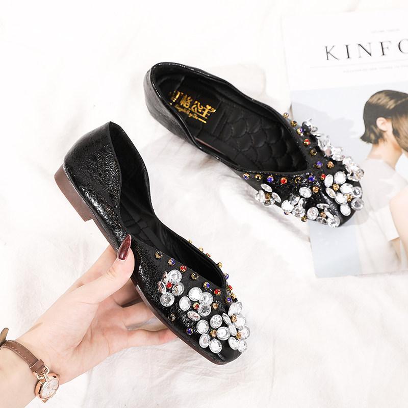 Juwelen metallic statement ballet flats