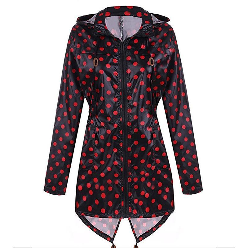 Mantel parit hoodie polka dot