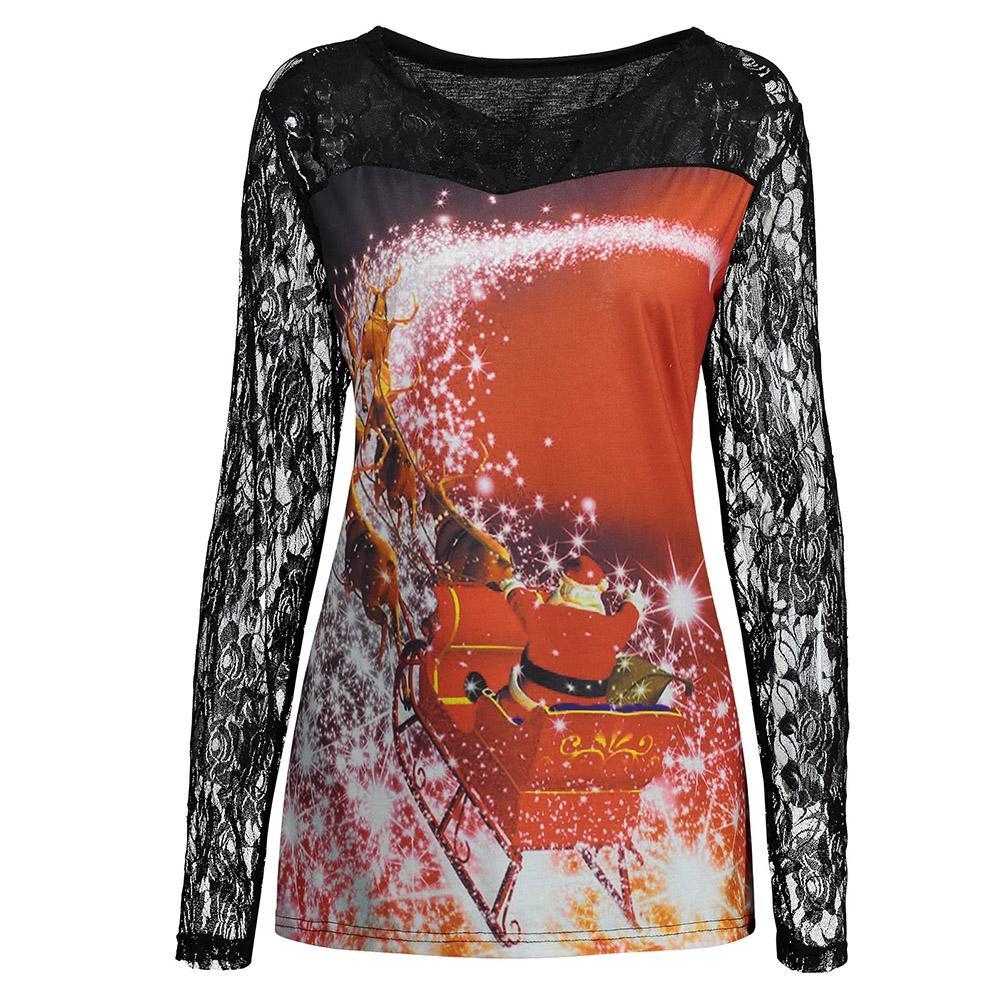 Santa and His Reindeer Plus Size Shirt