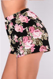 Shorts de lounge de estampa floral vintage