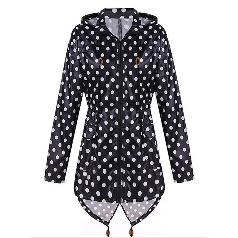 Mantel parit hoodie polka dot