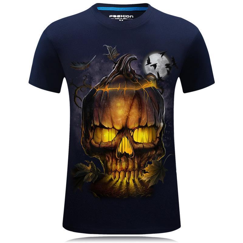 Camisa malvada del cráneo de la calabaza de Halloween