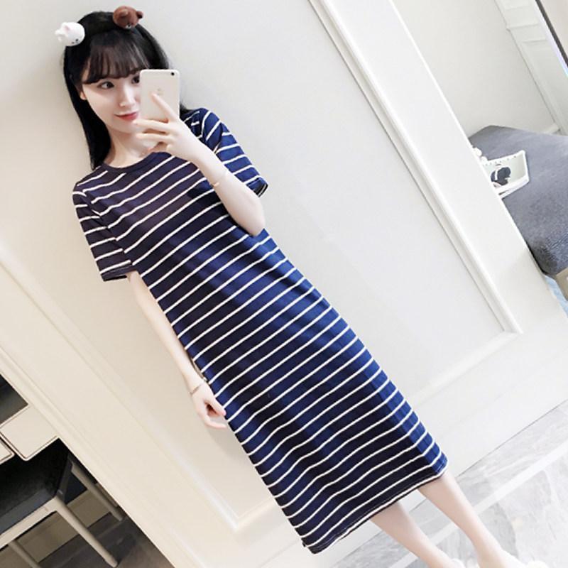 Horizontal Striped Sleeveless Casual Dress