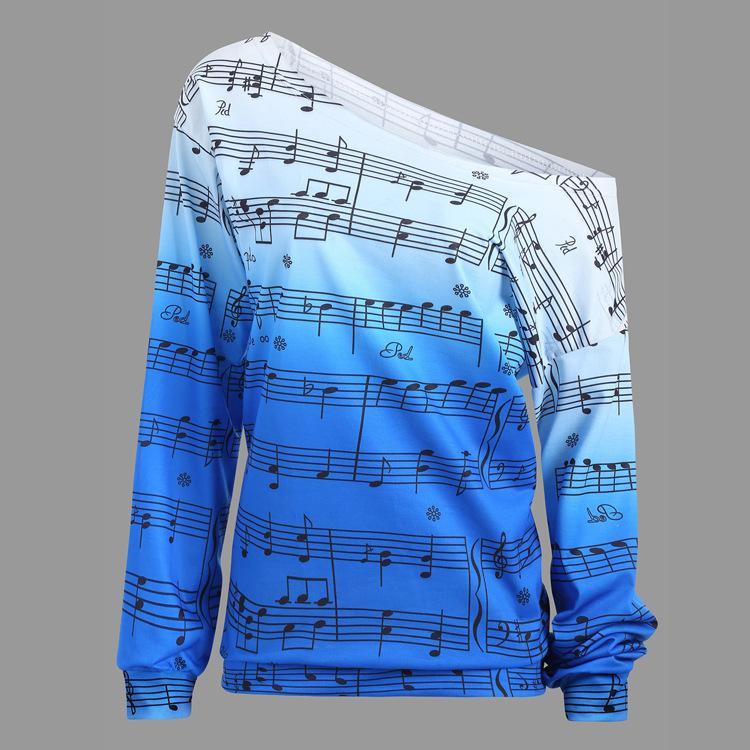 Neon Ombre Music Note Pullover