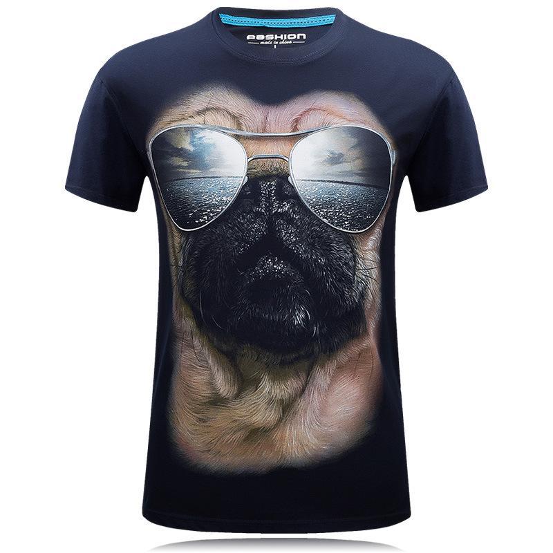 Mops met tinten dwaze gezicht shirt