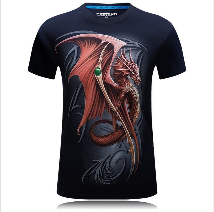 Camisa gráfica simbólica do dragão vermelho