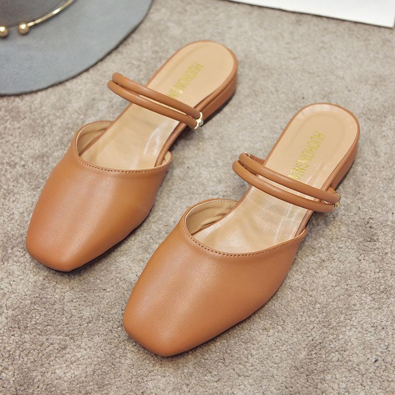 Open Ankle Strap Ballet Slides