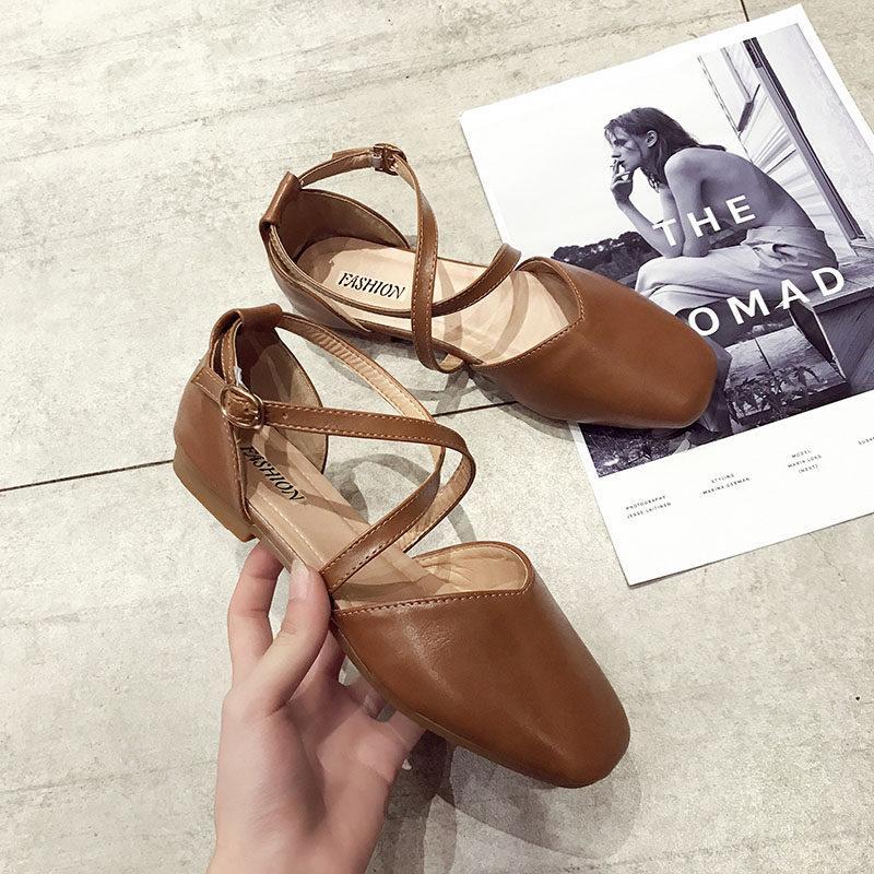 Strappy Maryjane Buckle Flat Sandals