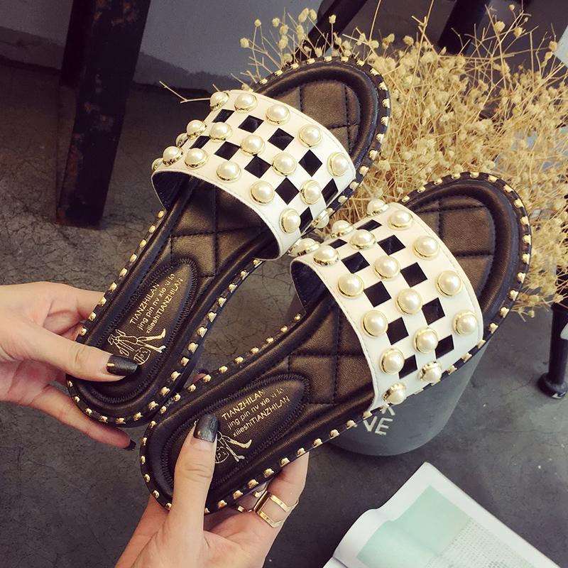 Daisy Dot Slip On Slider Sandals - Theone Apparel