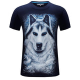 Schneeweißes Wolf-Grafik-Shirt