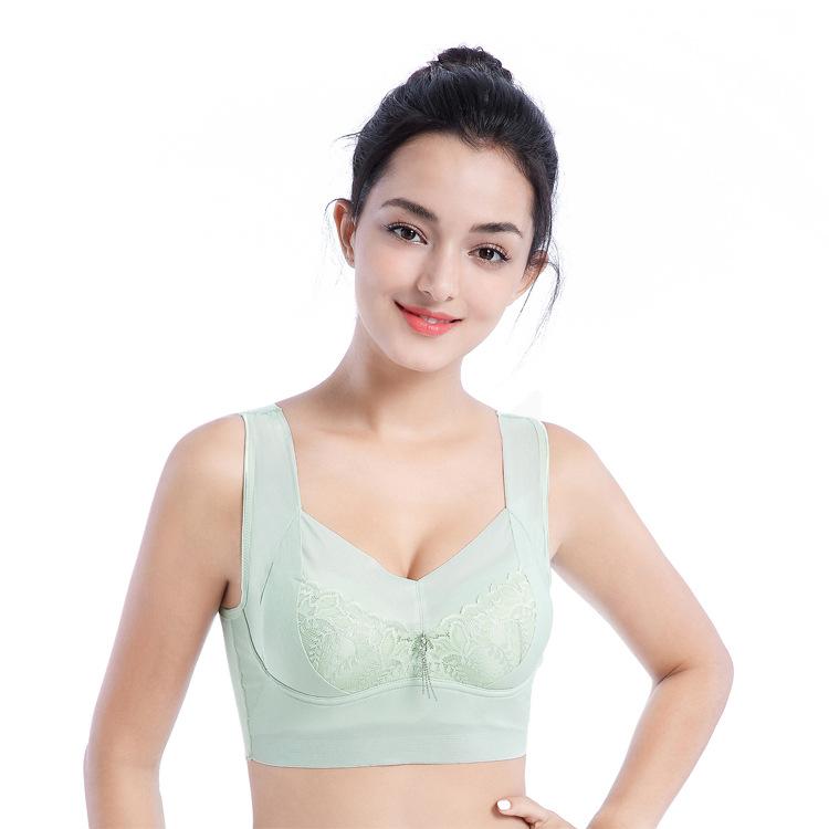 Exquisite Longline Lace Wireless Bra-Light Green-Theone Apparel