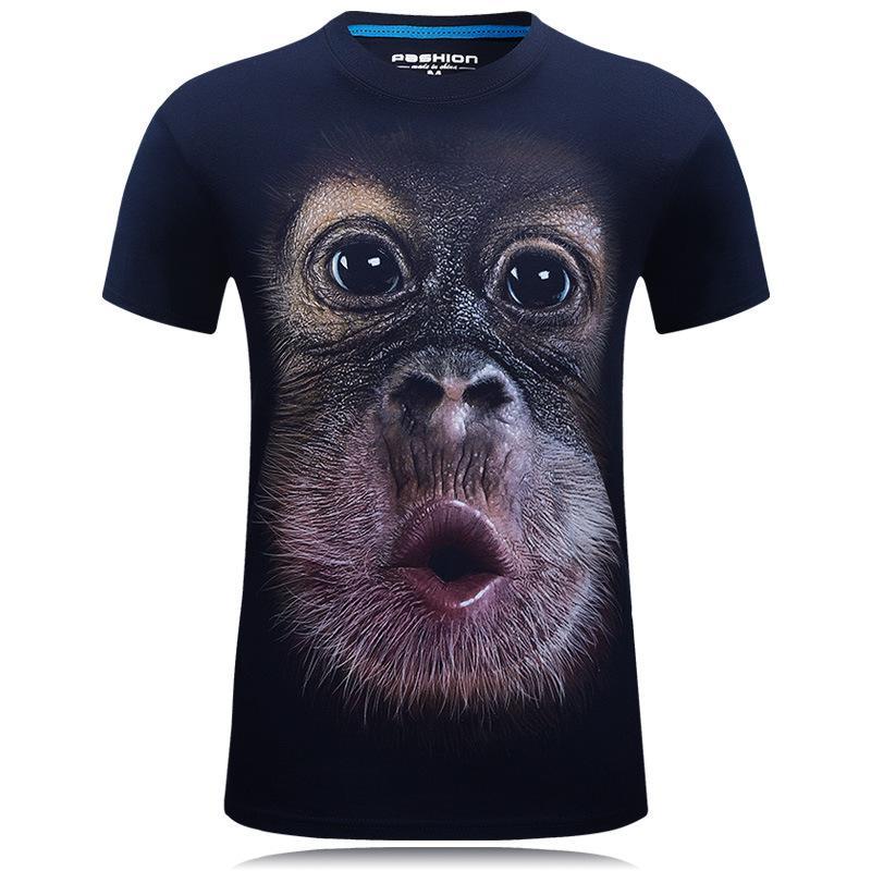 Extra Large Monkey Face Shirt-Blue-Theone Apparel
