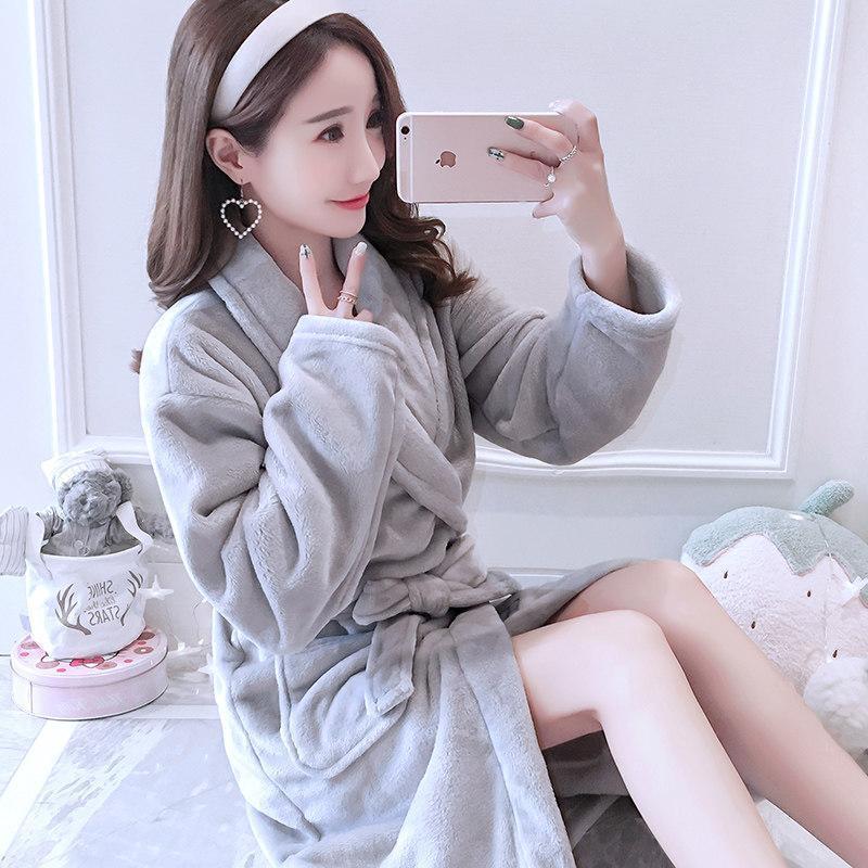 Extra Plush Tie-Front Bath Robe-Gray 2-Theone Apparel