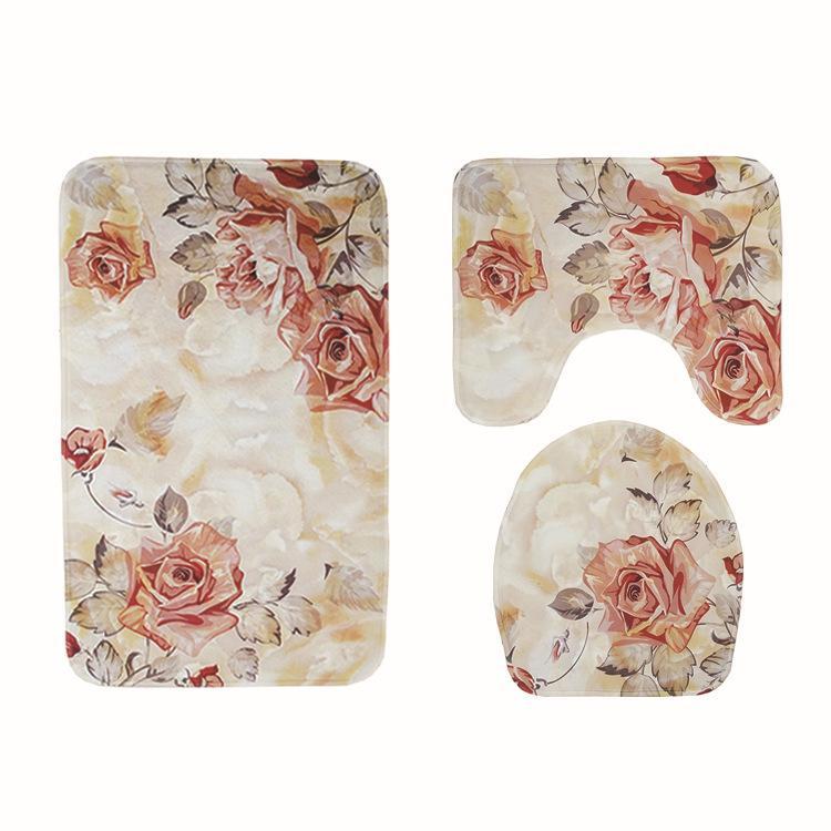 Flowers and The Sea Bath Mat Sets-621-0013-S5-Theone Apparel
