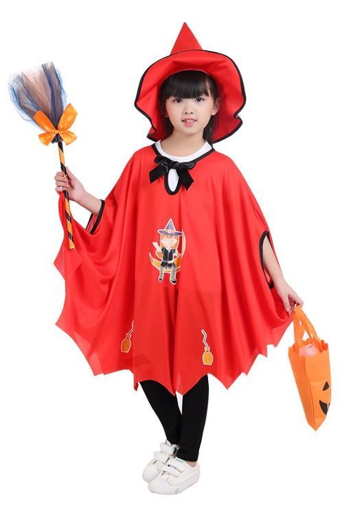 Full Set Halloween Little Witch Girl Costume-Red-Theone Apparel