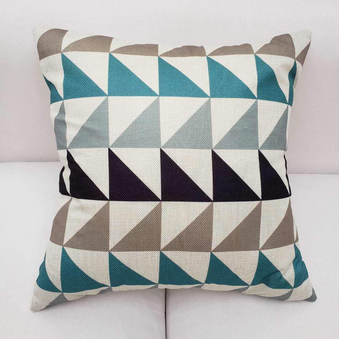 Geo Splice Triangle Print Pillow Covers-601-0004-S1-Theone Apparel