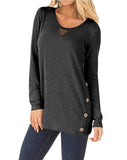 Triangle Still Button-Accent Scoop Deck Tunic