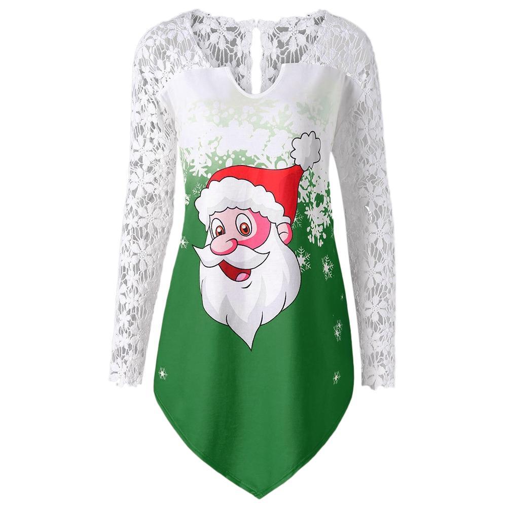 Shirt natalizio di Babbo Natale taglie forti