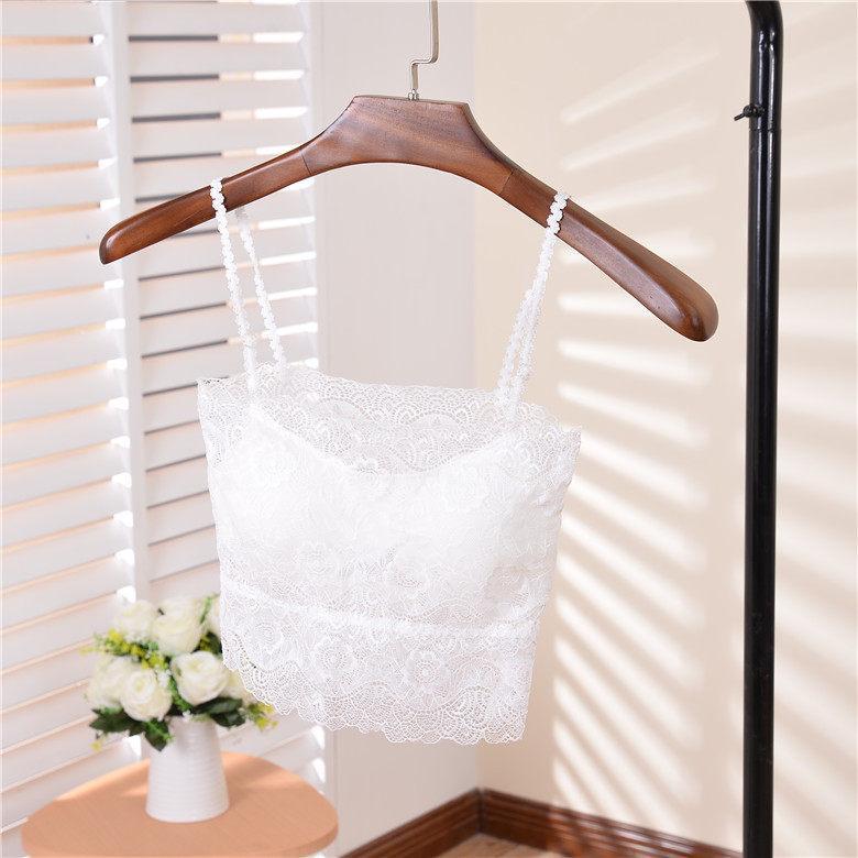 Half Shirt Black Lace Bralette-White-Theone Apparel