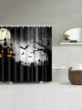 Halloween Castle And Cemetery Shower Curtain
