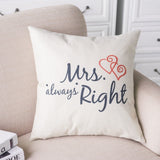 His and Her Couples Pillow Cover