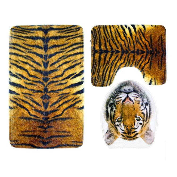 In the Wild Animal Print Bath Mat Set