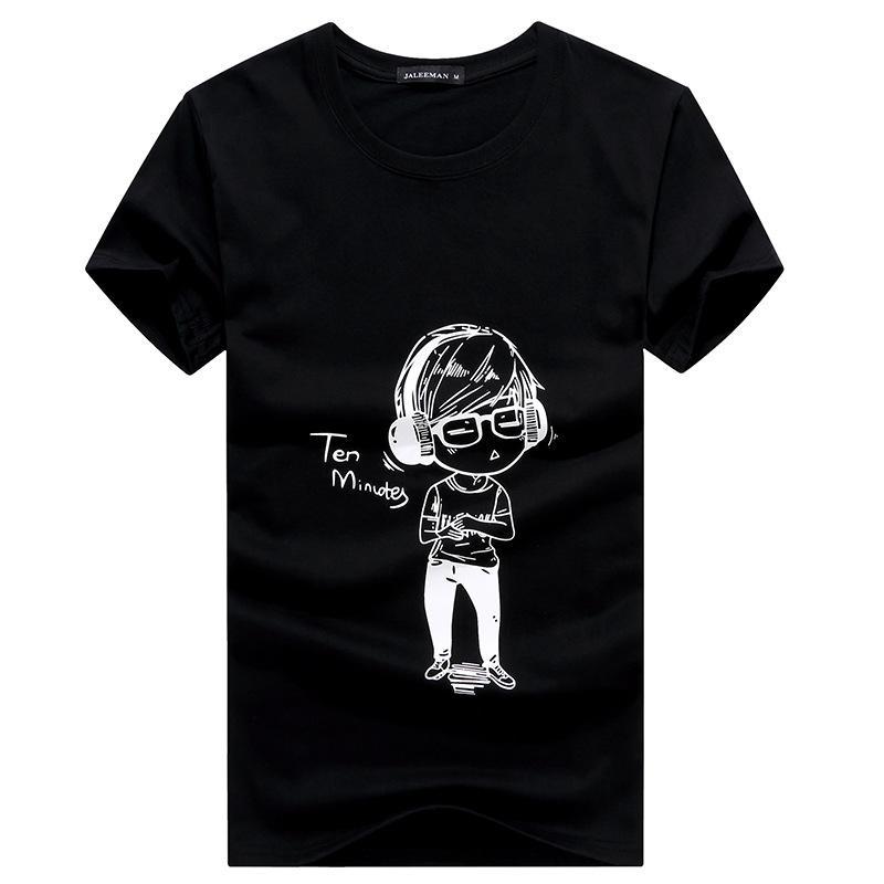 Jamming Out Cartoon Illustrated Shirt-Black-Theone Apparel