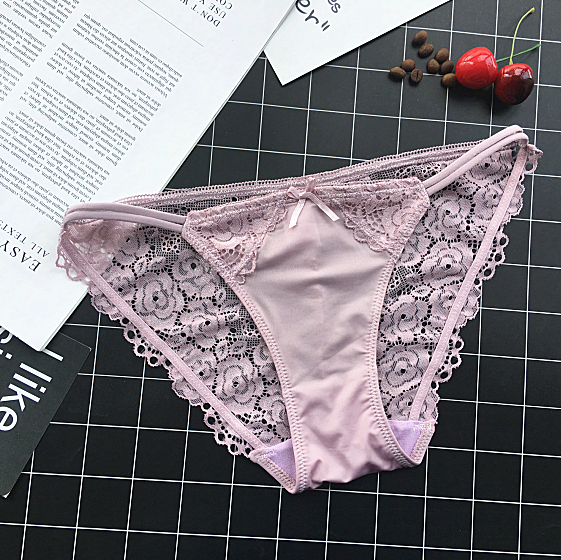 Lace Back Mesh Front String Waistband-Pink-Theone Apparel