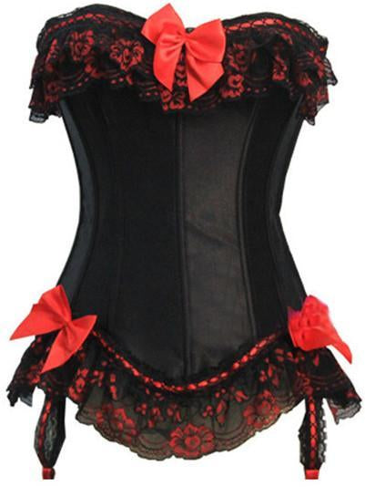 Lace & Bows Garter Belt Corset - Theone Apparel