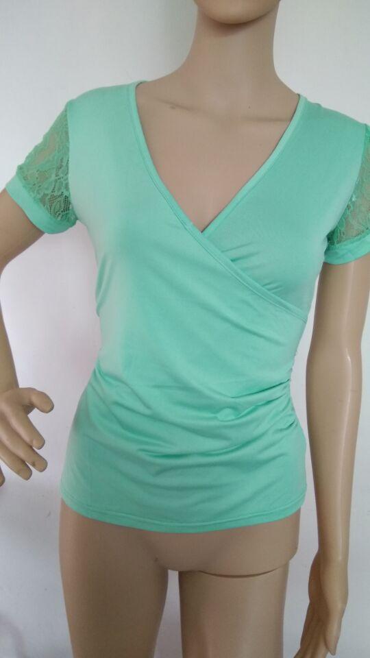 Lacy Cutout Cap Sleeve Wrap Top-Green-Theone Apparel