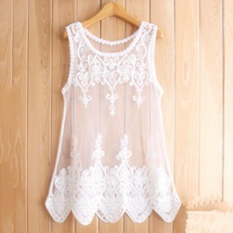 Lacy See Through Mesh Layering Tank