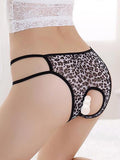 Leopard Print Crotchless Hipster Cutout Panty - Theone Apparel