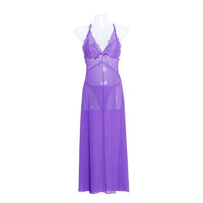 Long Lacy Halter Style Lingerie Dress - Theone Apparel