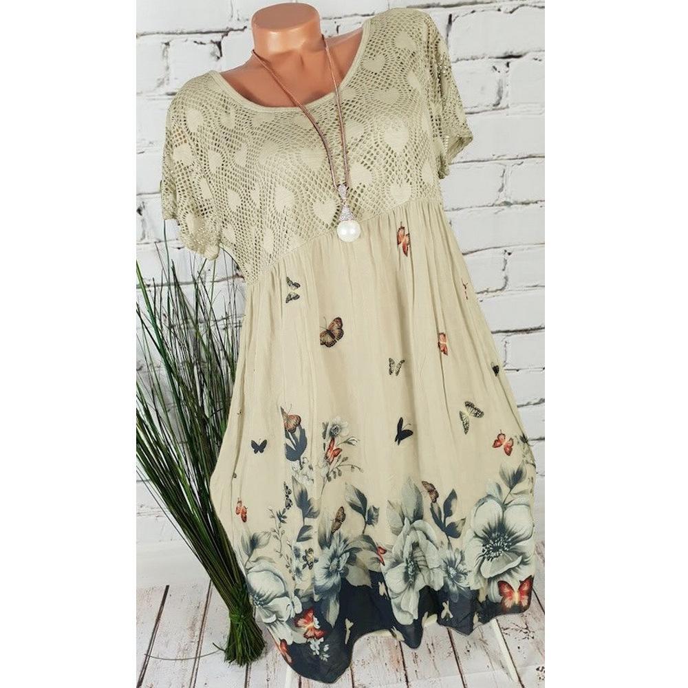 Lovely Lace Butterfly Print Dress