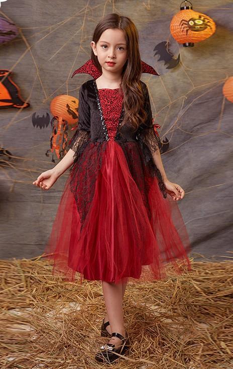 Matching Full Set Boy and Girl Vampire Costume-Girl-Theone Apparel