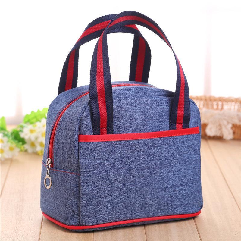 Medium Round Top Zipper Tote-Blue-Theone Apparel