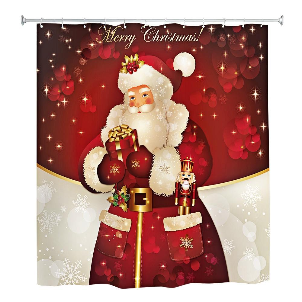 Merry Christmas Santa Shower Curtain-Red-Theone Apparel
