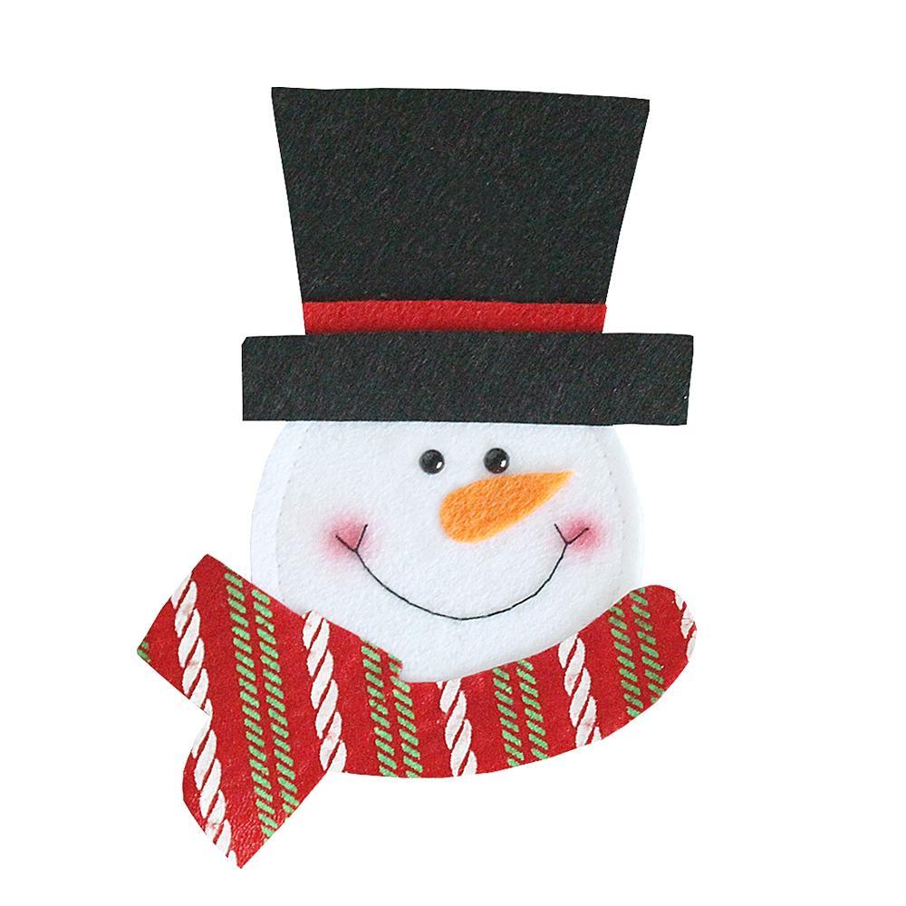 Schneemann-Bestecktasche der frohen Weihnachten