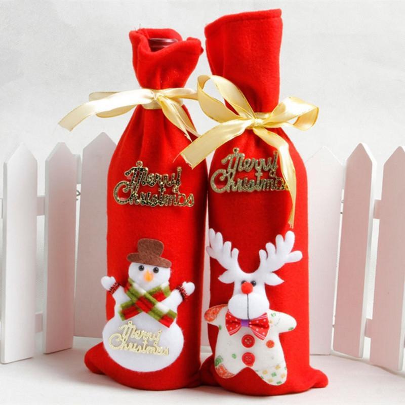 Merry Christmas Wine Bottle Covers-Red-Theone Apparel