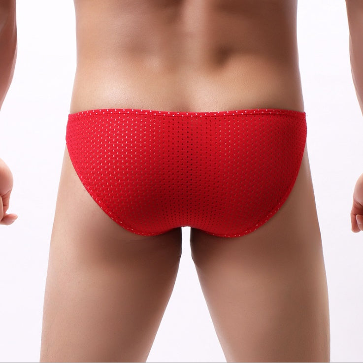 Mesh Pattern Thong-Red-Theone Apparel