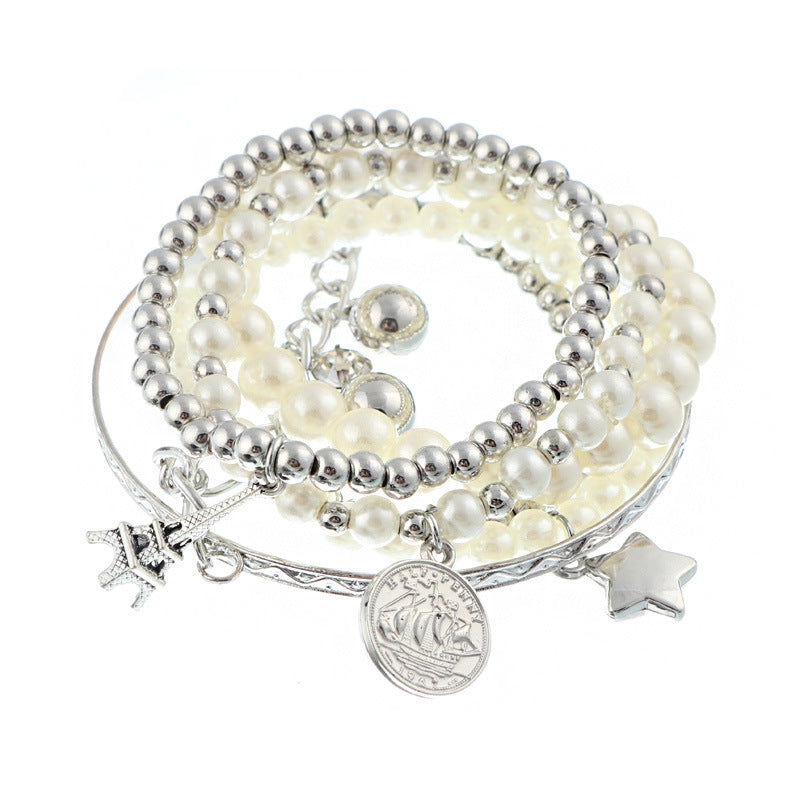 Multiple Strand Paris Charm Bracelet-Silver-Theone Apparel