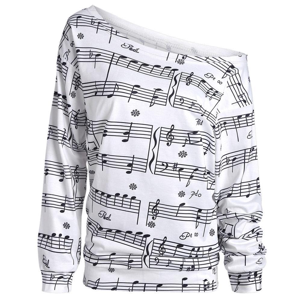 Neon Ombre Music Note Sweater-White-Theone Apparel
