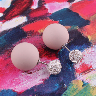 Pastel Sphere Double Sided Earrings-Apricot-Theone Apparel