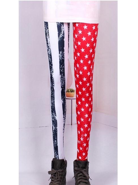 Patriotic Stars & Stripes Fashion Leggings-Strip Pattern 1-Theone Apparel