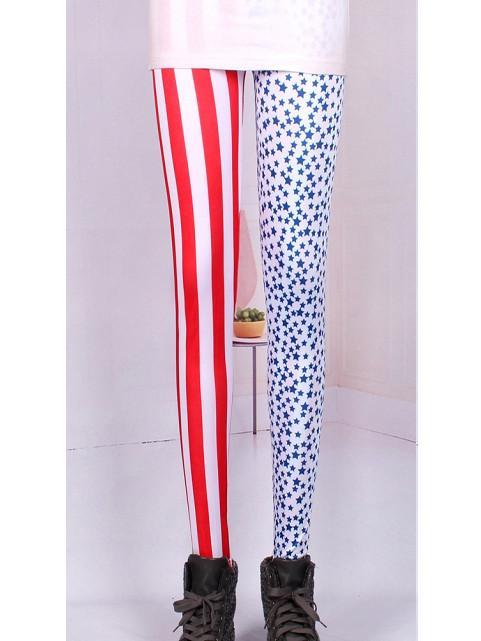 Patriotic Stars & Stripes Fashion Leggings-Strip Pattern 2-Theone Apparel