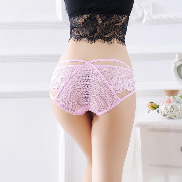 Peekaboo Eyelet Lace Strap Panty-Pink 2-Theone Apparel