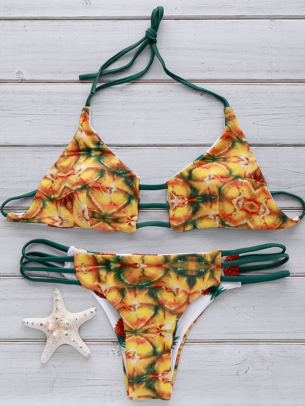 Pineapple Print Womens String Bikini